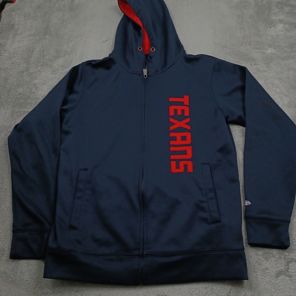Houston Texans Jacket Mens Large Blue Full Zip Football NFL Pockets